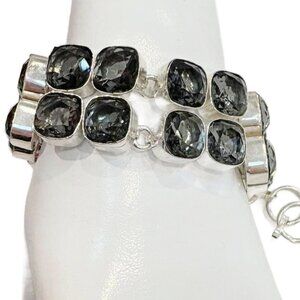 🚨Sale🚨  Grey Blue Lab Greated Quartz double tennis bracelet.